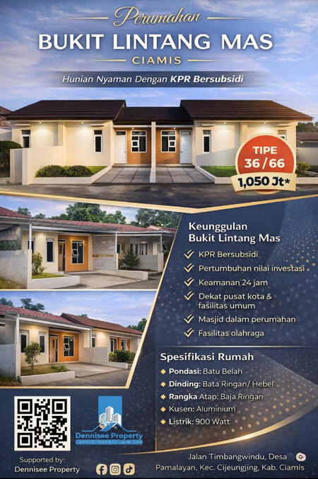 Bukit Lintang Mas DP 990.000 Rumah bersubsidi di Pamalayan Ciamis